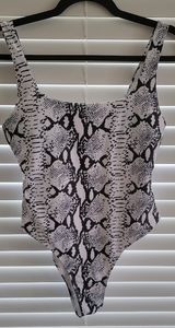 Zebra print one piece bathing suit